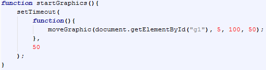 code for the startGraphics function
